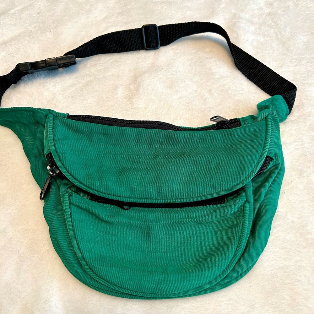 Green unisex Waist Bag